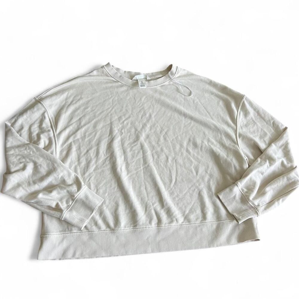 Neutral Basic Core H&M Women's Cream Sweatshirt
